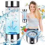 Lucario Hydrogen Rich Health Cup Alkaline Ionizer Generator USB Rechargeable Electrolysis Generator Ionization Bottle Weak Alkaline Cup Anti-Oxidation and Anti-Aging Glass Health Cup 450ml
