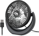 HomeLifairy USB Desk Fan with LED Lights,3 Speeds Portable Fan,5.3 Inch Quiet Cooling Mini Personal Fan, 360°Rotate Small Table Fan with 4.9ft Cable USB Fan for Desktop Home Office Travel