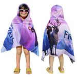 Sassoon Frozen Terry Cotton Bath/Pool/Beach Hooded Towel Wrap for Kids - 1 pc (Purple)