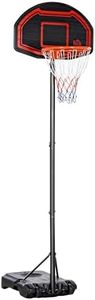 HOMCOM Panier de Basket extérieur avec Poteau Panneau, Base de lestage sur roulettes Hauteur réglable 2,1-2,6 m (Panier) - Noir et Rouge