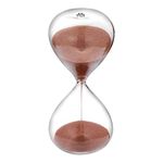 CNCJ Hourglass 60 Minute Sand Timer, Cocoa Sand Clock, Large Color Sand Watch 60 Min, Unique Biloba Puff 1 Hour Glass Sandglass, Minimalist 60 Minuto for Home, Desk, Office Decorative