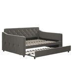 DHP Novogratz Vintage Upholstered Full Twin Trundle Set, Grey Daybed, Gray Velvet