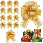 20 Pieces Large Pull Bows for Gift Wrapping Ribbon Pull Bows Gift Bows for Holiday Decoration Baskets Gift Present Wrapping Bows (Gold)