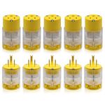 ELEGRP Lighted Straight Blade Electrical Plug and Connector Set 15 Amp 125 Volt NEMA 5-15P NEMA 5-15R 2 Pole 3 Wire Grounding, Commercial Grade, Yellow, 5 Set