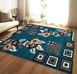 Mahi Carpet Soft Modern Washable Beautiful Acrylic Rugs for Home Décor Living Room 5x7 Feet (150 x 200 Cm) Super Blue Color