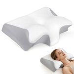 Sleep Apnea Pillow, Memory Foam Pillow for Neck Pain Relief, 2026 New Cervical Neck Pillow, Ergonomic Contour Neck & Shoulder Support, Cooling Breathable Cover, for Side Back Stomach Sleepers (Gray)