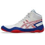ASICS Men's Snapdown 4 Wrestling Shoes, White/Classic Red, 9.5