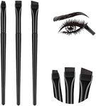 ZZLBZN 3Pcs Eyeliner Brush Kit, Professional Eyebrow Brush Flat & Fine Angled Eyeliner Brush Slanted Angled Brow Brush, Eye Makeup Brushes & Tools for Eyeshadow Cosmetics Shaping Eyebrows