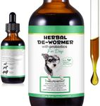 Wormer For Dogs Dog Worming Drops With Probiotics 60ml Dog Wormers For Large Medium Small Dogs Puppy Wormer 100% Natural Support For Digestive & Immune Health