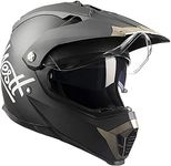 Westt DOT Full Face Helmet - Dual Visor Motorcycle Helmets for Adults - Dirt Bike Helmets Motocross Snowmobile Racing Helmet(L/Black Cross X)