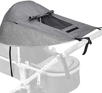 Aina Buggy Sun Shade Universal Pram Sunshade Sun Cover for Strollers Pushchairs UV Protection Water Resistant Easy to Install with Viewing Window Pushchairs for Strollers-Best Gift for Baby, Grey