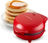 PREMIUS Ceramic NonStick Mini Snack Griddle Maker, 4” Mold, Quick Heat Up, Individual Fluffy Pancakes, Grilled Cheese, Eggs, Pizzas, Cookies & On-the-Go Breakfast & Lunch, Just Add Batter (Red)