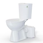 SUPERFLO 19 Inch Macerating Toilet System | Upflush Toilet for Basement with Extra Tall Toilet Bowl & 600W Pump Toilets for Seniors, Tall Person & Disabled