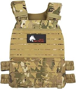 WOLF TACTICAL Adjustable Weighted Vest – WODs, Strength and Endurance Training, Fitness Workouts, Running (MultiCam)