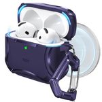 ESR for AirPods 4 Case (HaloLock), Compatible with AirPods 4th Generation Case (2024), Compatible with MagSafe, Powerful Drop Protection, Magnetic Lid, Cyber Series, Purple