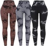 OVESPORT 3 Pack Tie Dye Seamless High Waisted Workout Leggings for Women Scrunch Butt Lifting Yoga Gym Athletic Pants