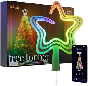 Twinkly LED RGB Christmas Star Tree Topper, Smart Holiday Decoration with App Control, USB-C Powered,76 Multi-Color LEDs, Indoor Only