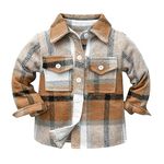 Winzik Toddler Kids Plaid Jacket Flannel Shirt Baby Boys Long Sleeve Thicken Blouse Little Boys Button Down Tops (4-5T, 3#)