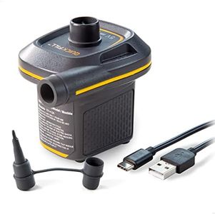 Intex 66635 Hinchador Eléctrico Portátil, Pequeño y Compacto, para Colchones, Colchonetas, Fácil de Transportar y Almacenar, con Entrada USB, Mini Hinchador Portátil, Inflador, Color Naranja