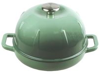Cuisiland Enameled Cast Iron Bread Oven, 5 Quart, Dia. 10 inch (Green)