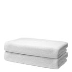 Set of 2 Bath Towels 70x140 cm - Bath Sheet - Large Shower Towel - Premium 100% Turkish Cotton Towels - 500 GSM - Very Soft & Absorbent - Hotel Quality Towel - Oeko-TEX Certified - Ôhm - White