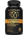 Organic Turmeric Curcumin With Bioperine (Black Pepper) - Anti Inflammatory Joint Support With 95% Curcuminoids For Max Effectiveness & Absorption - Antioxidant Supplement For Heart Health With Anti-Aging Formula. 60 Capsules - 30 Servings