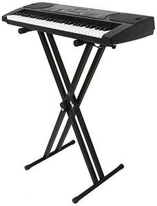 Kuyal Keyboard Stand Adjustable Metal Double-X Electronic Piano Stand Music Keyboard Rack With Locking Straps