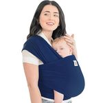 KeaBabies Baby Wrap Carrier - All in 1 Original Breathable Baby Sling, Lightweight,Hands Free Baby Carrier Sling, Baby Carrier Wrap, Baby Carriers for Newborn, Infant, Baby Wraps Carrier, Baby Slings (Navy Blue)