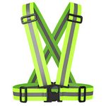 YMWALK Reflective Vest,High Visibility Vest Adjustable Safety Hi Vis Sports Gear Safety Equipment, Suitable for Outdoor Night Running Jogging Hiking Cycling Walking Men Women Kids (Green)