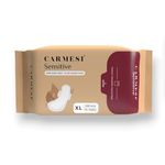 Carmesi Sensitive Sanitary Pads - Pack of 10 Pads (XL) - Certified 100% Rash-Free by Gynecologist - Natural Plant Top Sheet - No Fragrance, No Chlorine - With Disposal Bags