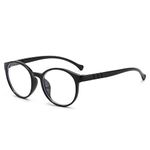SYGA Children's Anti-Blue Light Glasses Lightweight Round Flat Glasses Frames For 4-12 Years old Kids (Black frame black legs)