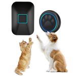 Halo Paw Dog Bells Toilet Training – Blk Touch Dog Bell & Dog Doorbell for Potty Training, LED Wireless Dog Buttons for Talk Training, Waterproof Dog Training Bells for Door (1 Bell & 1 Chime)