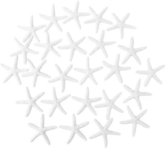 LJY 25 Pieces White Resin Pencil Finger Starfish for Wedding Decor, Home Decor and Craft Project, 2.3 Inches