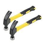 KEILEOHO 2PCS 8oz Claw Hammer, 27.5cm Steel Curved Claw Hammer, 0.25kg Straight Claw Hammer for Indoor Outdoor Using