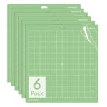 12x12-inch Cutting Mat Medium Adhesion Compatible with Cricut Machines Works with Cricut Maker 3/Explore 3/Silhouette Cameo 4 Green Cutting Mat (6-Piece Pack)