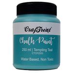 CrafTreat Tempting Teal - Chalk Paint for Wood Furniture, Wall, Home Decor, Glass, DIY Craft - Matte Acrylic Multi Surface Paint 250ml