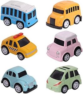 6 Pack Friction Powered Cars Vehicle Set, Mini Inertial Pull-Back Car Toy, Toddler Push and Go Small Trucks, Birthday Toys for 2,3, 4 Year Old Kid Boy Girl……