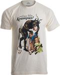 Ann Arbor T-shirt Co. Adult Gruss Vom Krampus! | (Greetings from), Germanic Christmas Demon, L, Tan