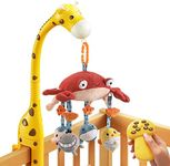 TUMAMA Baby Crib Mobile,3 in 1 Crib Toys with Remote Control,Projection Night Light, Music and White Noise, Mute Spin Motor Nursery Sensory Toys for Infant 0 3 6 9 Month Newborn Xmas Gift