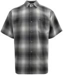 G-Style USA Western Casual Plaid Short Sleeve Button Up Shirt SS30 - Grey - X-Large