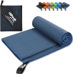 HiiPeak Microfibre Towel Compact Camping Beach Towel - Quick Dry Lightweight Absorbent Sports Gym Towel Swimming Hiking Drying Towel for Men,Women (Navy Blue-1pack, 180cm x 90cm)