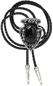 HUABOLA CALYN Black Bolo Tie for Men, Native American Western Cowboy Bolo Tie