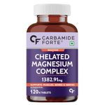 Carbamide Forte Chelated Magnesium Glycinate Citrate Supplement 1382.91mg Per Serving - 120 Veg Tablets