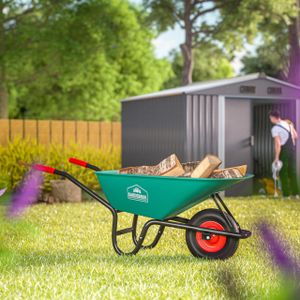 GARDEBRUK Heavy Duty Wheelbarrow – 100L Large Capacity Garden Cart
