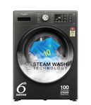 Whirlpool 9 Kg Steam Wash Technology 5 Star Inverter Front Load Fully Automatic Washing Machine with In-Built Heater (SUPREME CARE 9014-E, Midnight Grey, 100+ Tough Stains, 1400 RPM)