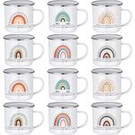 Bokon 12 Pcs Employee Appreciation Gifts Enamel Coffee Mug Bulk 12 oz Thank You Inspirational Gifts Christmas Cups for Women Coworker Staff Teacher Nurse Volunteer Team Christmas Gifts