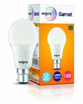 wipro Garnet 14W LED Bulb for Home & Office |Cool Day White (6500K) | B22 Base|220 degree Light coverage |4Kv Surge Protection |400V High Voltage Protection |Energy Efficient | Pack of 1