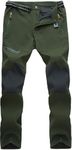 TACVASEN Work Trousers Men Waterproof Hiking Trousers Breathable Walking Pants Lightweight Bottoms for Fishing Army Green,32