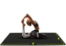 Large Yoga Mat (6'x4') Extra Wide 1/4 Inch Thick Workout Mat for Women Men, Non Slip Exercise Mat for Home Gym, Yoga, Pilates, Stretching & Fitness - Charcoal
