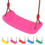 SILVER VALLEY Deluxe Garden Swing Seat for Children Kids with Adjustable Reinforced Ropes Ideal for Swing Sets and Climbing Frames (Pink)